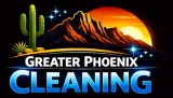 Greater Phoenix Cleaning logo — desert sunset over the mountains with a saguaro