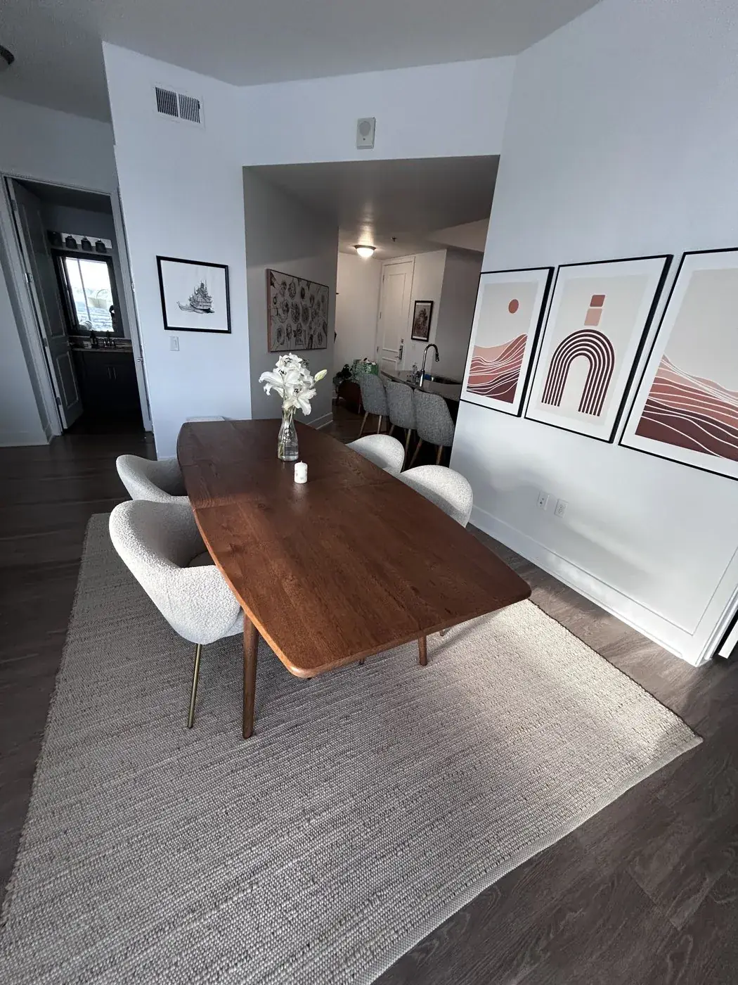 Styled modern dining room after a recurring clean